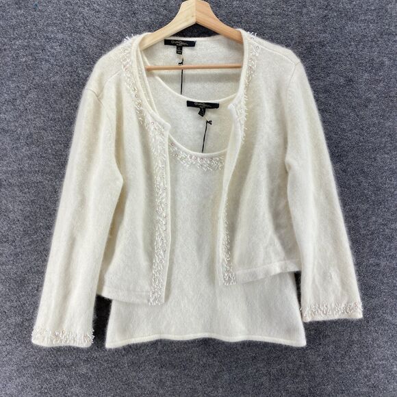 Christine Phillipe Sweaters - New Christine Phillipe Top Women L Large White 2 Piece Sleeveless Round Neck